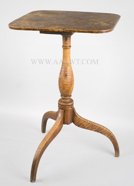 Candlestand, Original Surface, Curly Maple
New England
Circa 1800 to 1820, entire view